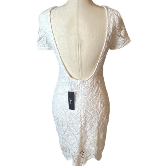 NWT Lulu’s romantic feminine lace backless Mini Dress size Medium - Picture 7 of 12